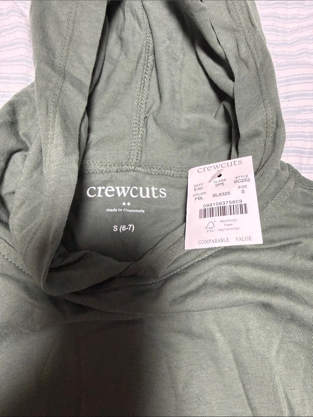 Kids Crewcuts hooded long sleeve top S
